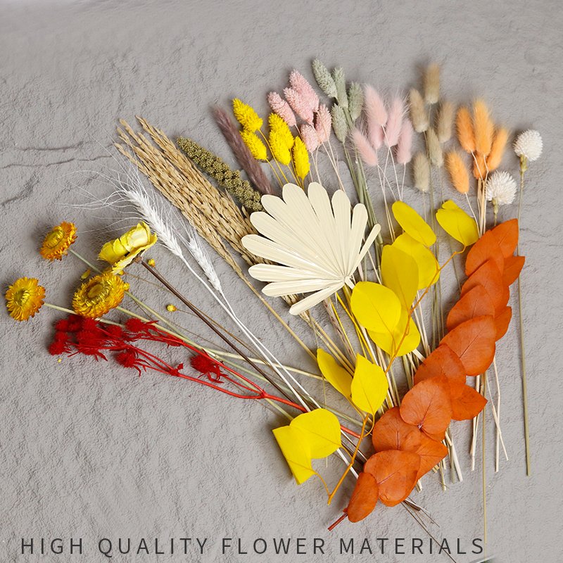 Gold Palm Leaf Cake Topper Letterbox Dried Flower Bouquet