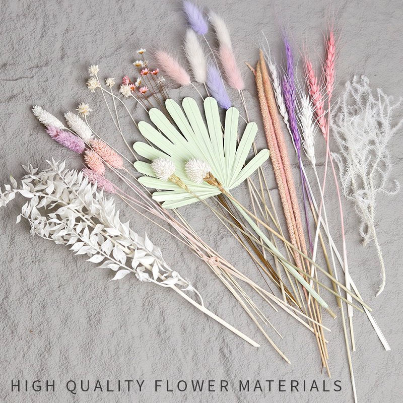 Gold Palm Leaf Cake Topper Letterbox Dried Flower Bouquet