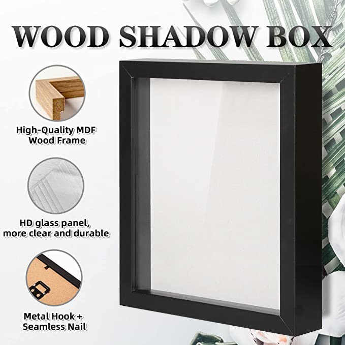 customized High Quality Wooden 3D Shadow Box frame diy Dried flowers picture frame for home decor 8x10 A4 D Shadow Box frame