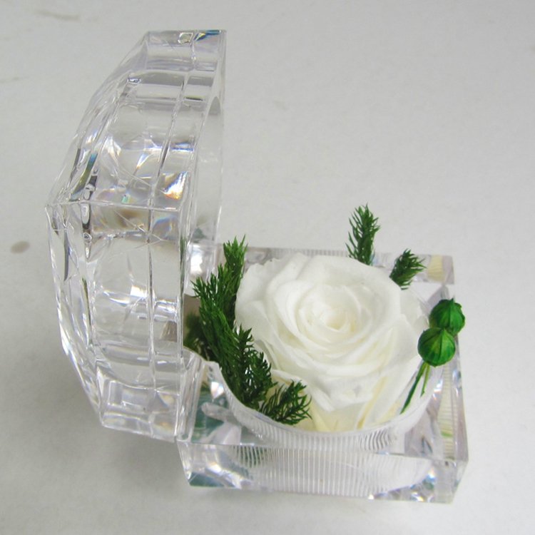 2025 Hot Single Preserved Rose Flower Immortal Flower In Acrylic Box Valentine Day Gift Wholesaler Eternal Rose