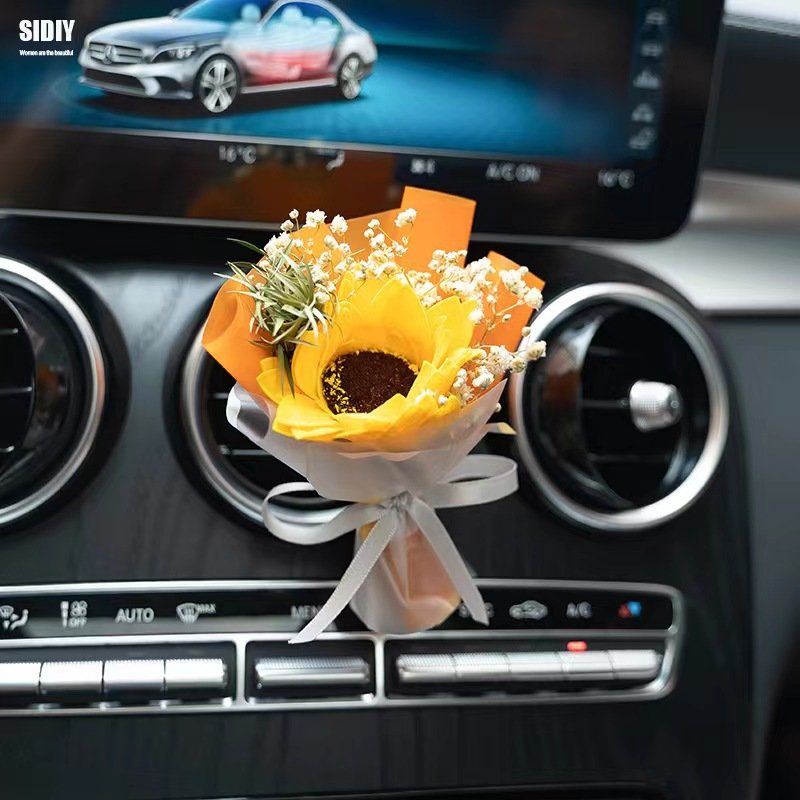 Mini Real Dried Rose Bouquets Preserved Flowers for Christmas Wedding & Valentine's Day for Car Decor & Gifts