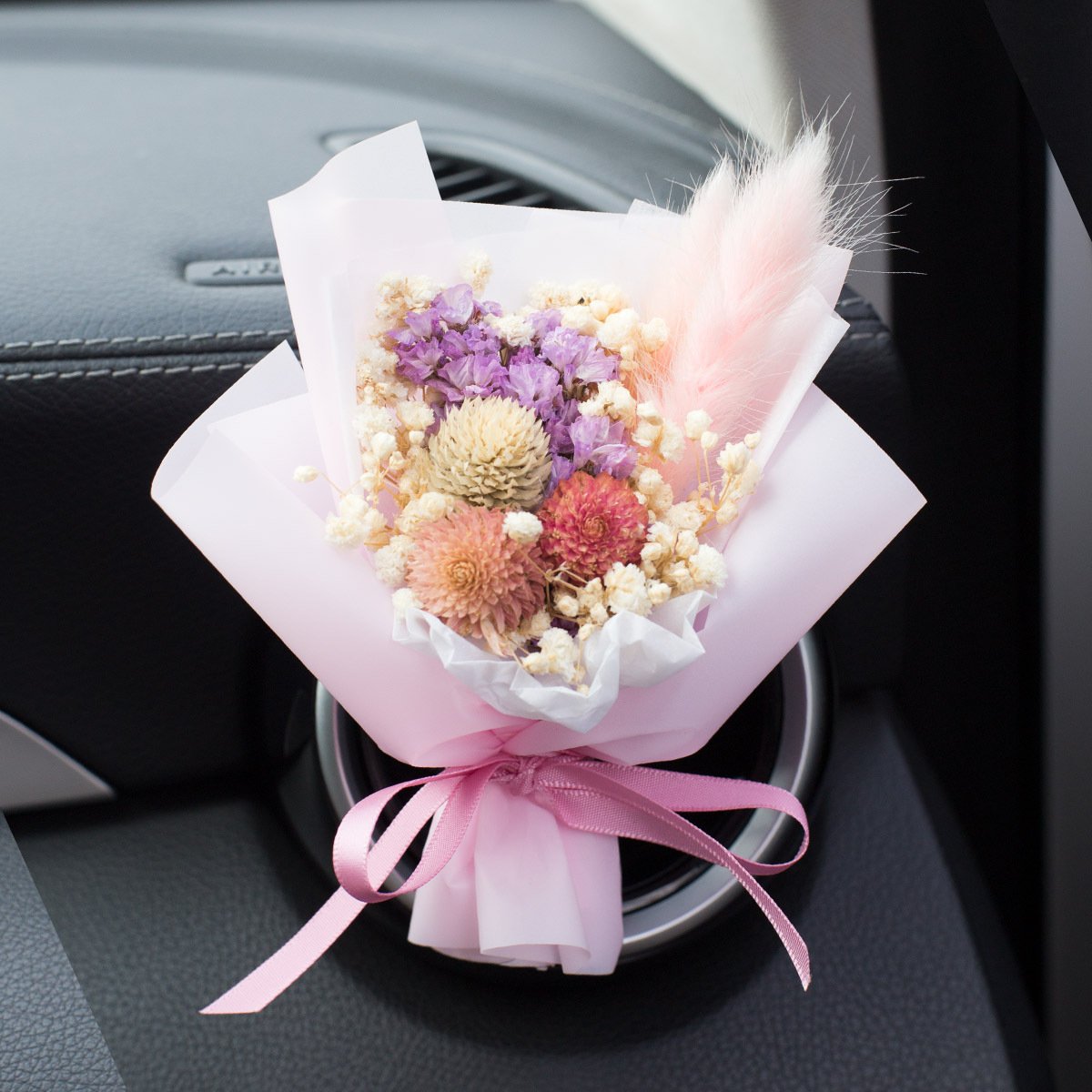 Mini Real Dried Rose Bouquets Preserved Flowers for Christmas Wedding & Valentine's Day for Car Decor & Gifts