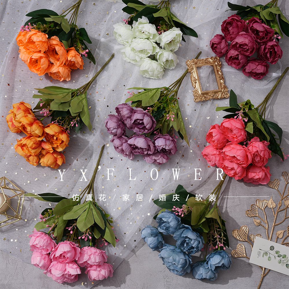 The bouquet of peony flowers wholesale home decoration decoration flowers wedding decoration silk flowers