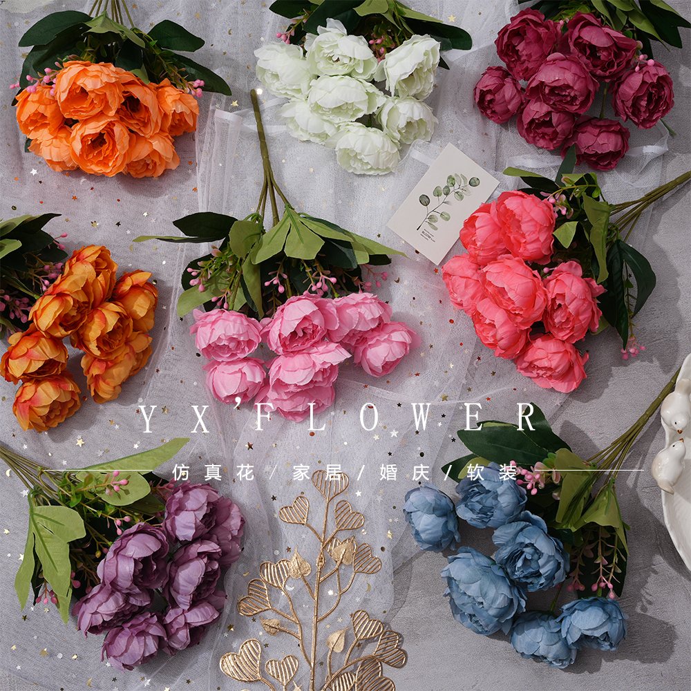 The bouquet of peony flowers wholesale home decoration decoration flowers wedding decoration silk flowers