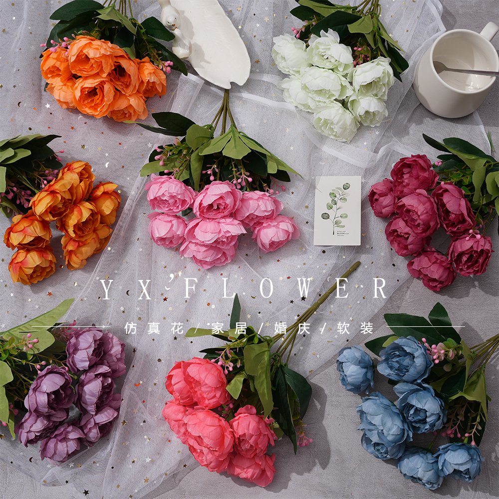 The bouquet of peony flowers wholesale home decoration decoration flowers wedding decoration silk flowers