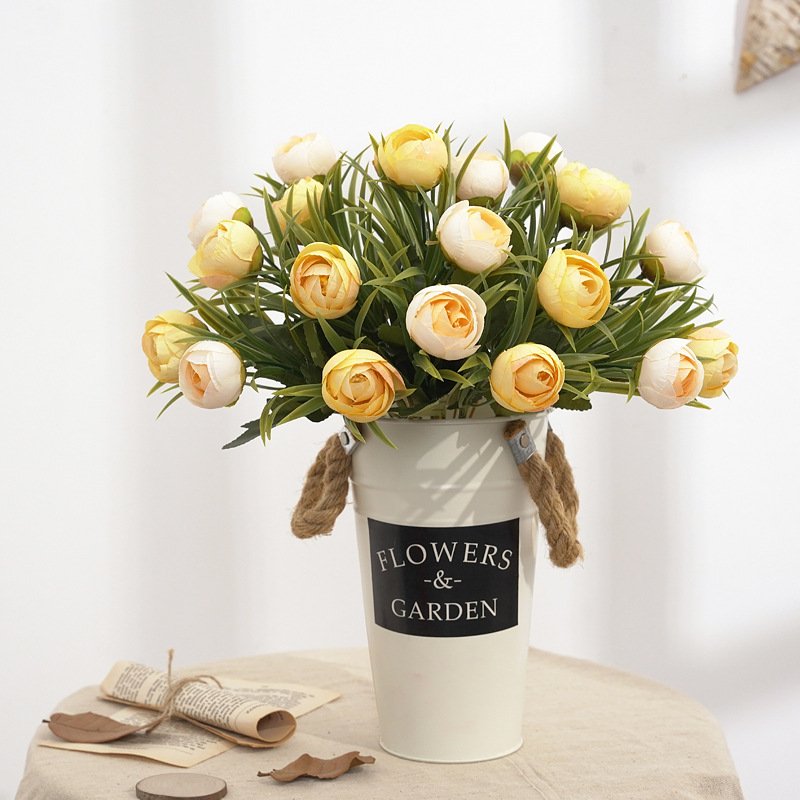 2021 Wholesales Artificial Silk White Peony Flowers Bouquet for Home Wedding Decoration