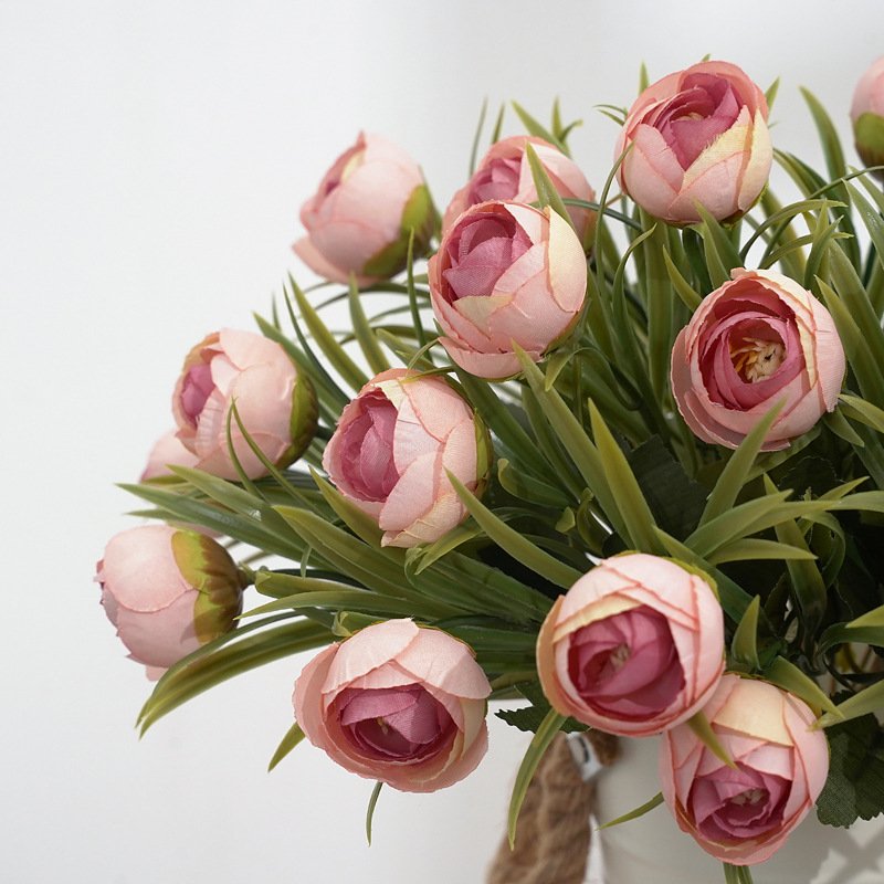 2021 Wholesales Artificial Silk White Peony Flowers Bouquet for Home Wedding Decoration