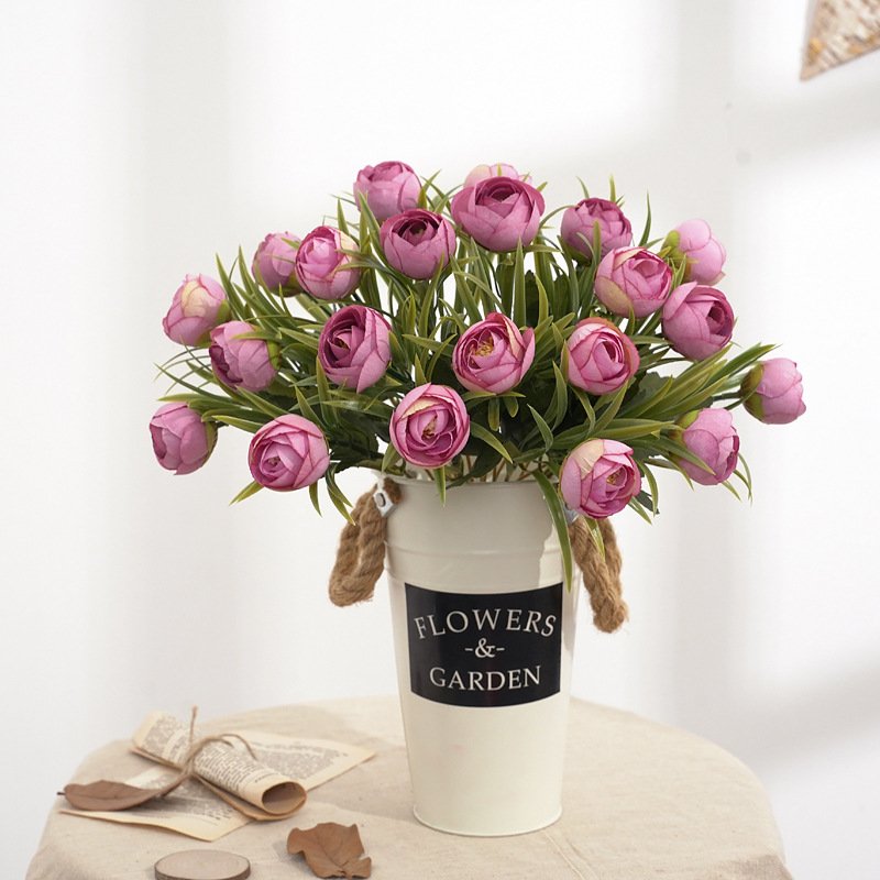 2021 Wholesales Artificial Silk White Peony Flowers Bouquet for Home Wedding Decoration