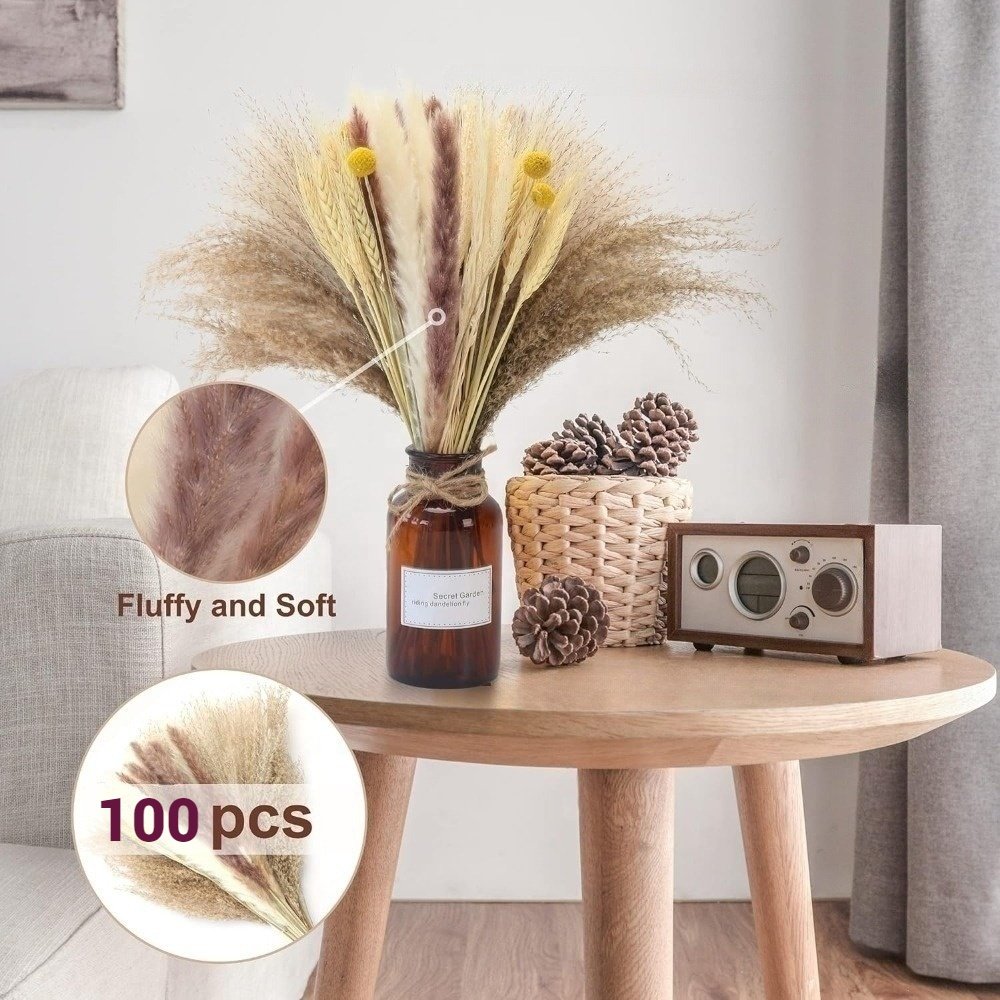 Pampas Grass Wholesale Bouquet Home Decor New Year Bag Easter Decoration Natural Touch Grass Flowers Easter Wreath Support