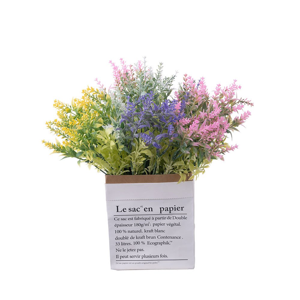 Cross-border simulation plastic lavender flowers dried for home wall decoration accessories