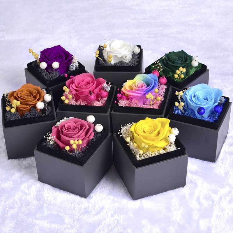 Real Rose Decor For Mother's Day With Wholesales Price Preserved Rose In Jewelry Box