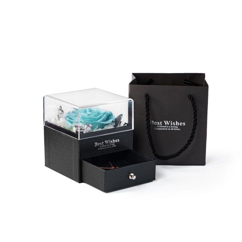 Real Rose Decor For Mother's Day With Wholesales Price Preserved Rose In Jewelry Box