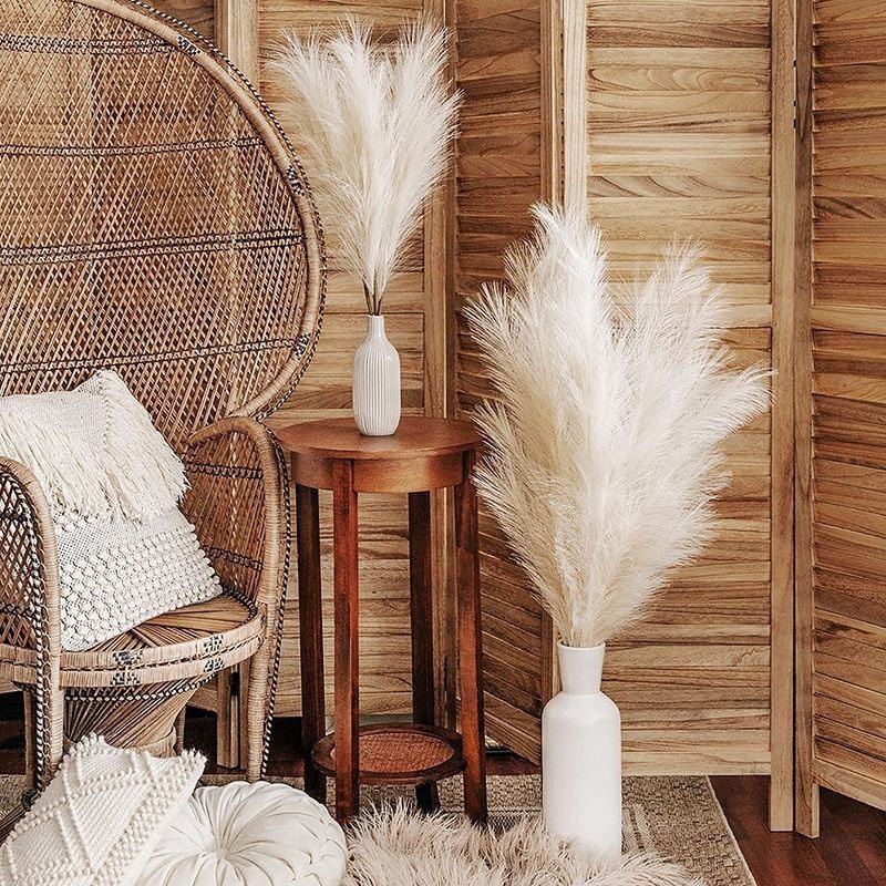 Realistic pampas grass best home decor for sale artificial fluffy botanical pampas grass