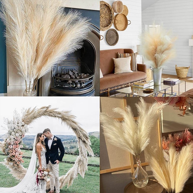 Realistic pampas grass best home decor for sale artificial fluffy botanical pampas grass