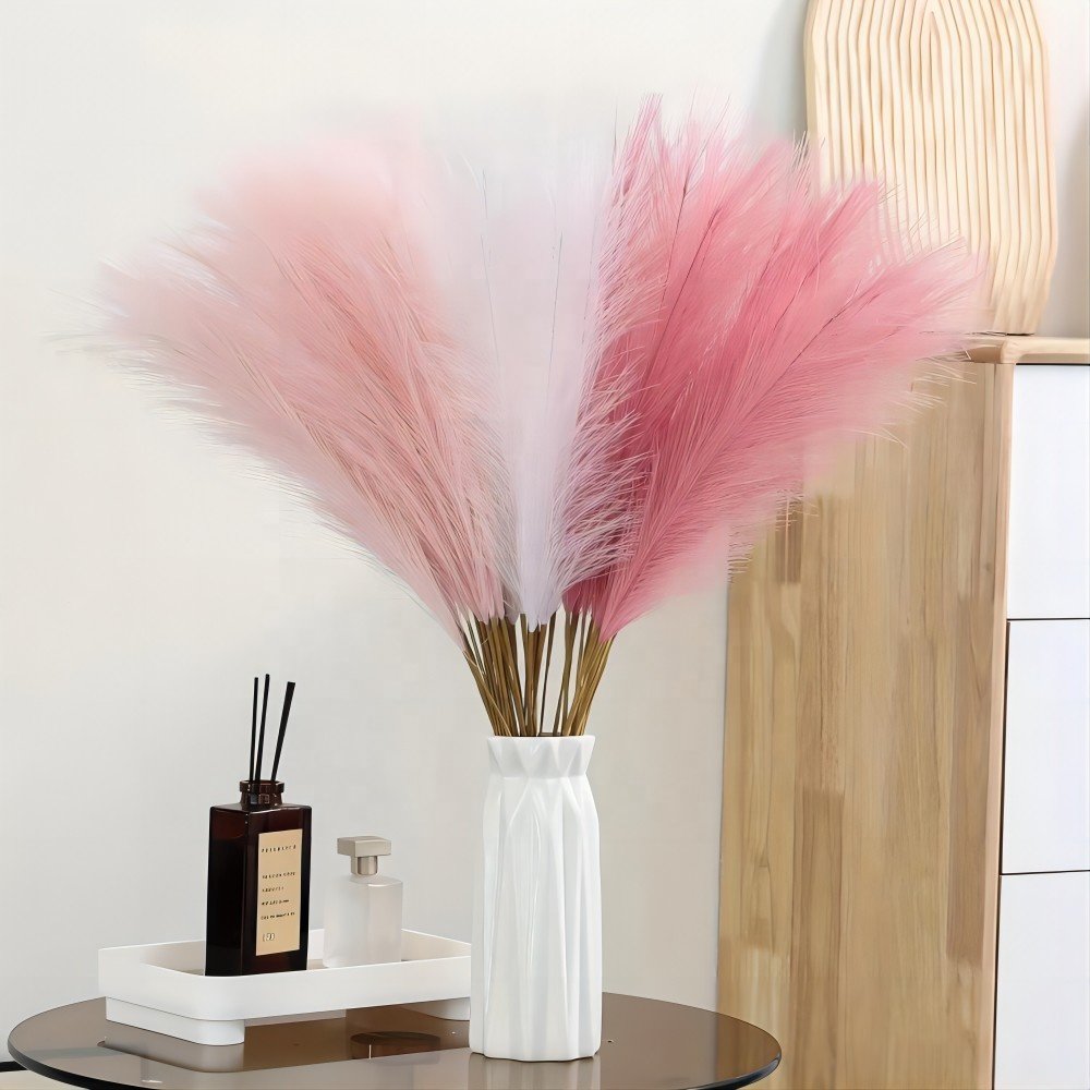 Realistic pampas grass best home decor for sale artificial fluffy botanical pampas grass