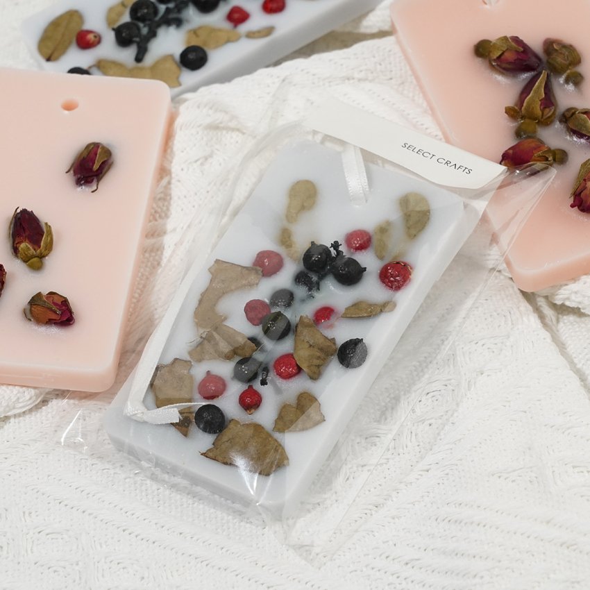 Newest Wholesale Personalized Custom Handmade Dried Flower Home Decor Aroma Hanging Botanical Wax Sachet Tablets