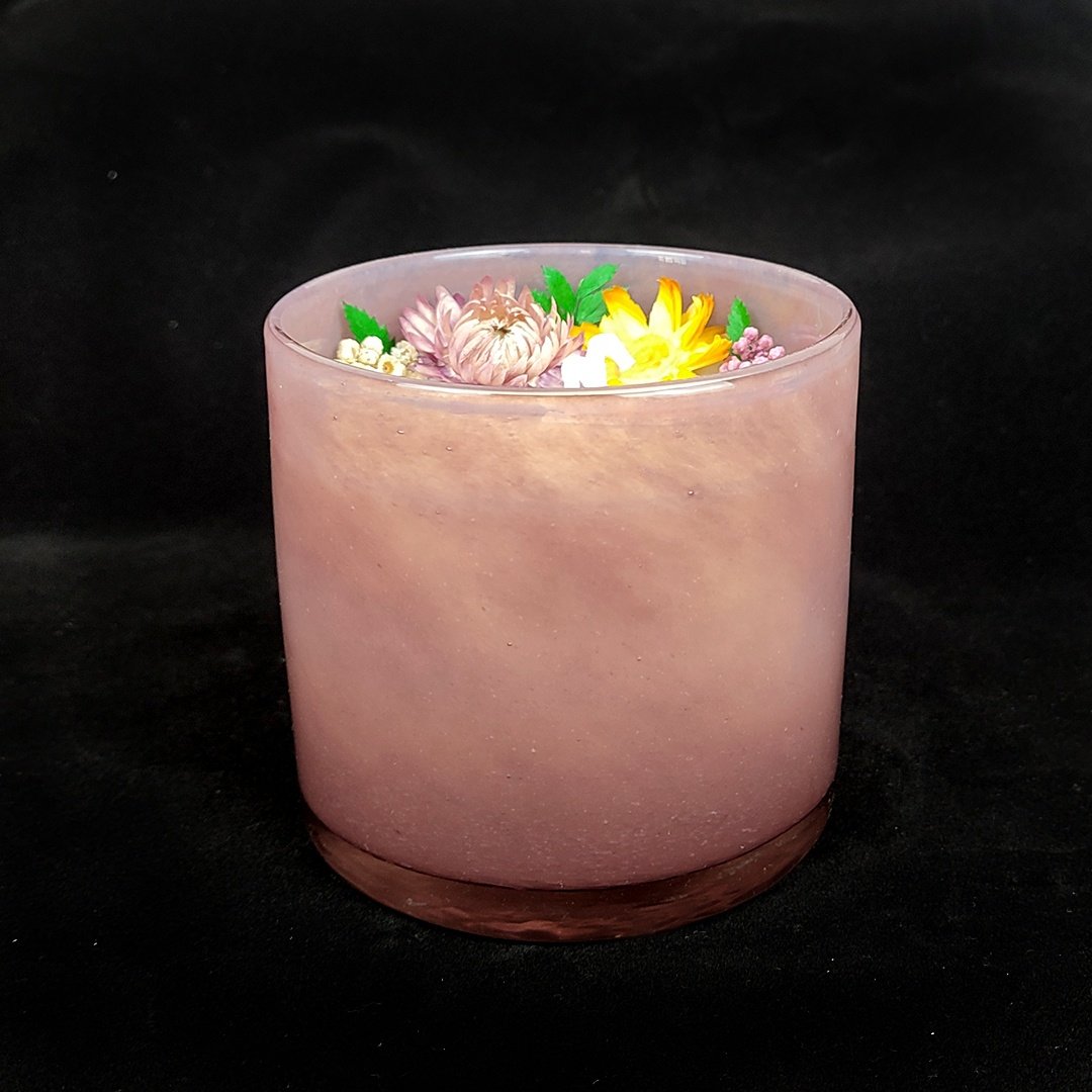 Customized crystal dry flower soy Scented Candles Luxury in Handmade Artistic Glass Jar for Wedding Christmas and Holidays