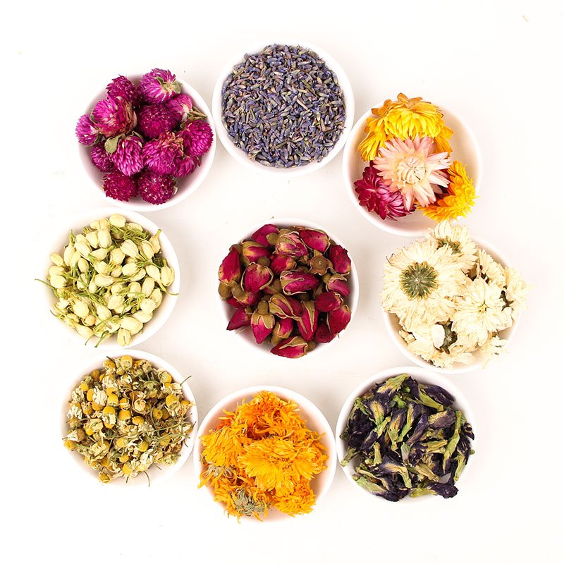 Natural Real Dried Decorative Scent Herbs and Plants Mixed Rose Jasmine Flowers For Herbal Tea Candle Soap Decoration DIY Making