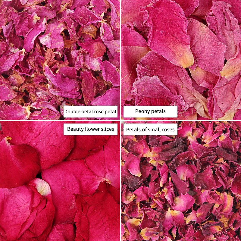Custom Dry Organic Dry Petals Pink Dried Rose Petals Loose Pinying Rose Flowers Petals for Wedding Confetti/Tea/Candle/Cake