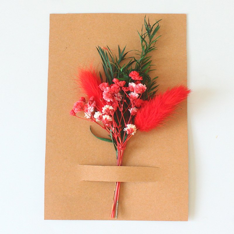Mini Dried Flower Small Bouquet Wedding Corsage Immortal Flower Greeting Card Mini Flower Bouquet Cardboard Packaging