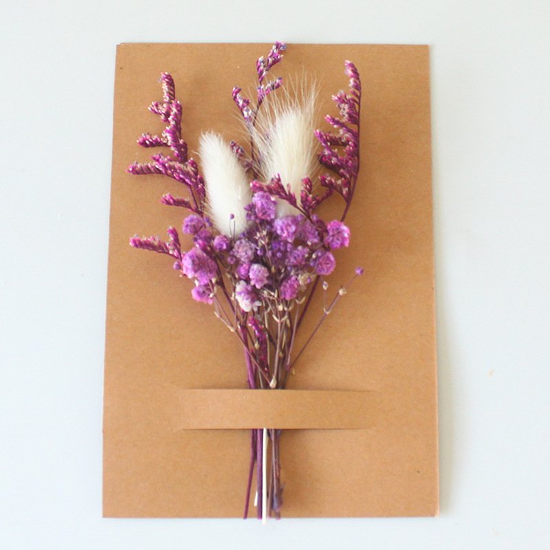 Mini Dried Flower Small Bouquet Wedding Corsage Immortal Flower Greeting Card Mini Flower Bouquet Cardboard Packaging