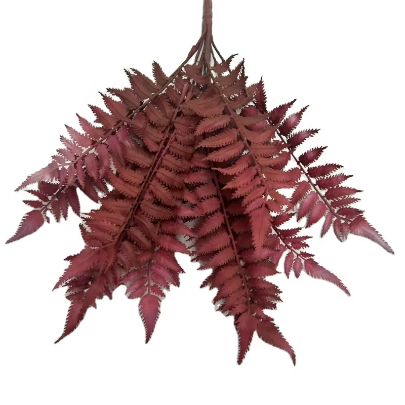 ZhiXia custom Real touch plastic artificial plant fern leaf flower bouquet for indoor and outdoor decoration