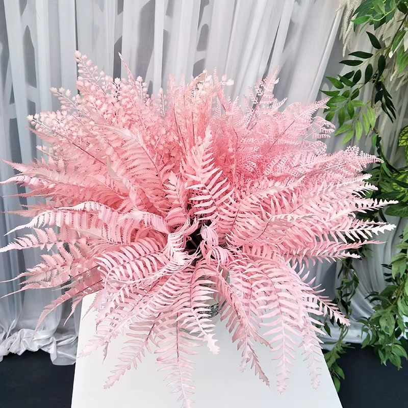 ZhiXia custom Real touch plastic artificial plant fern leaf flower bouquet for indoor and outdoor decoration