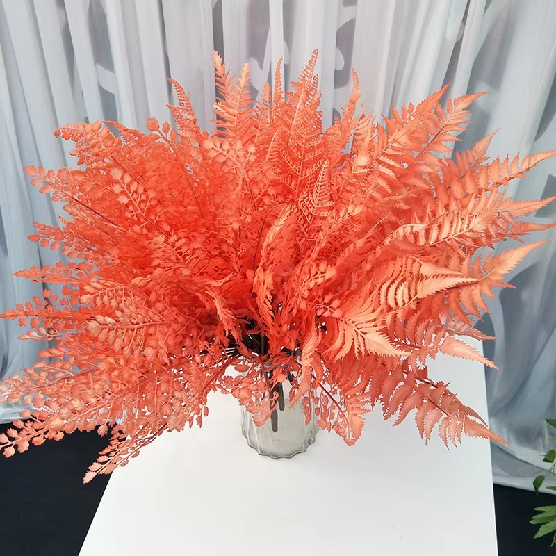 ZhiXia custom Real touch plastic artificial plant fern leaf flower bouquet for indoor and outdoor decoration