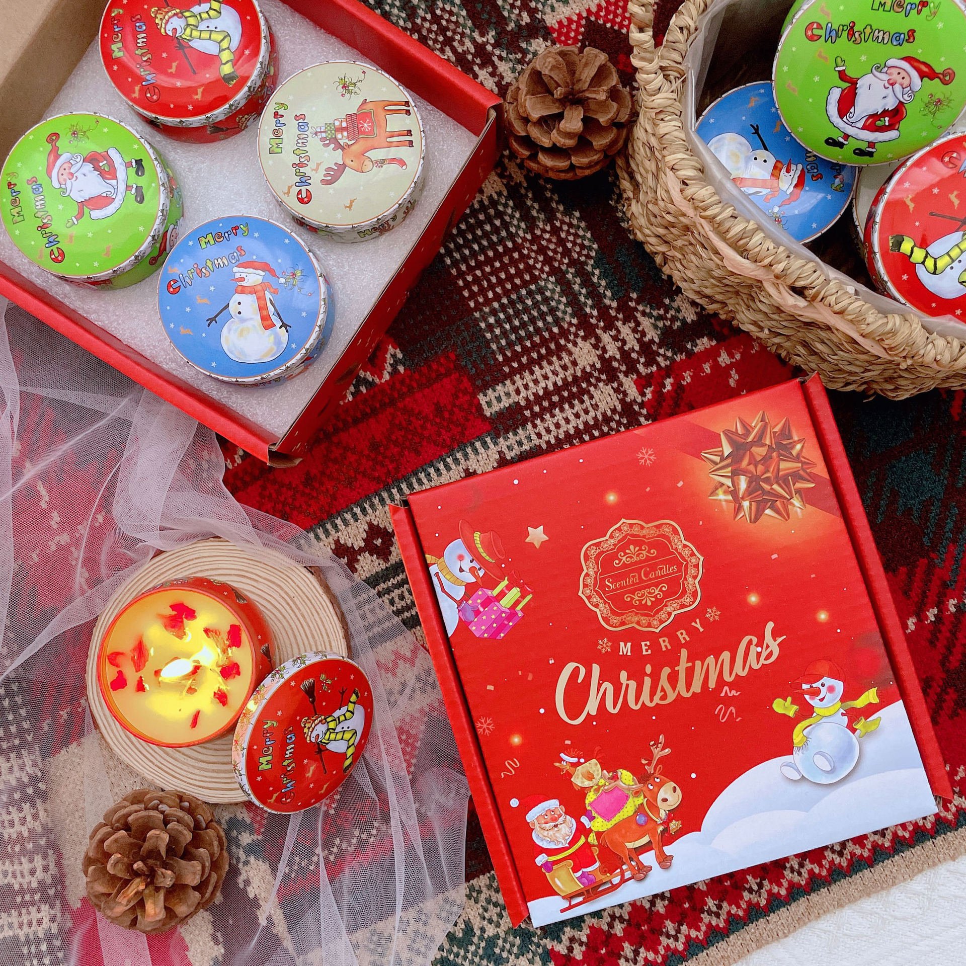 Christmas gift Luxury Handmade Soy Scented Candle Set Home Decoration Custom Handmade Dried Flower Soy Wax scented Candles gifts