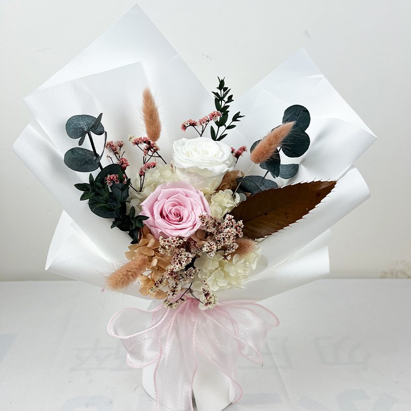 Eastern Rose Preserved Flower Bouquet Dried Flowers Gift for Mother Wife or girl friend for Halloween Gift