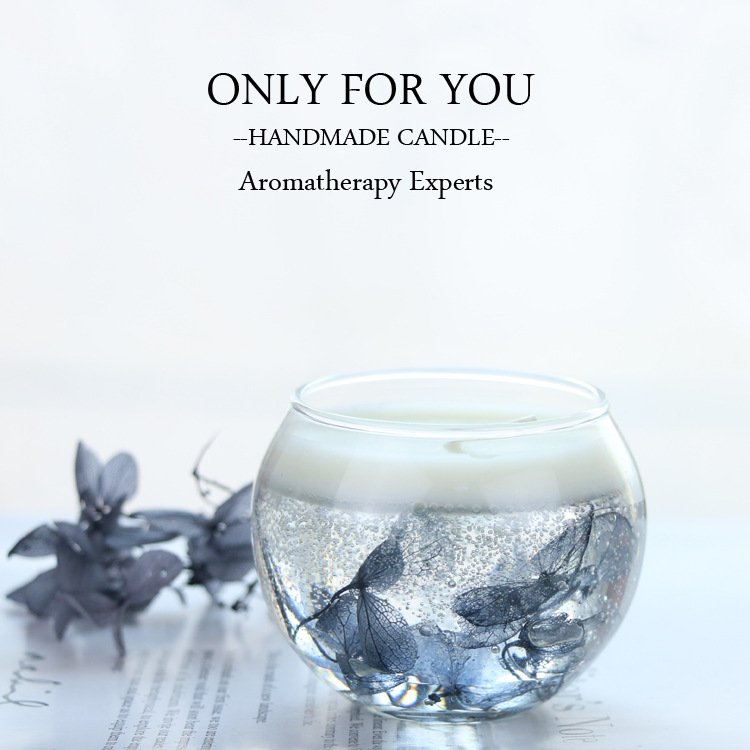 Wholesale Luxury Birthday Gift Jelly Gel Soy Wax Romantic Fragrance Scented Candle With Dried Flower