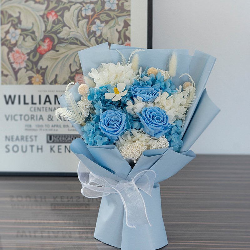 Yunnan Dry Flowers Peony And Stem Roses In Holder For Wedding Preserved Flower