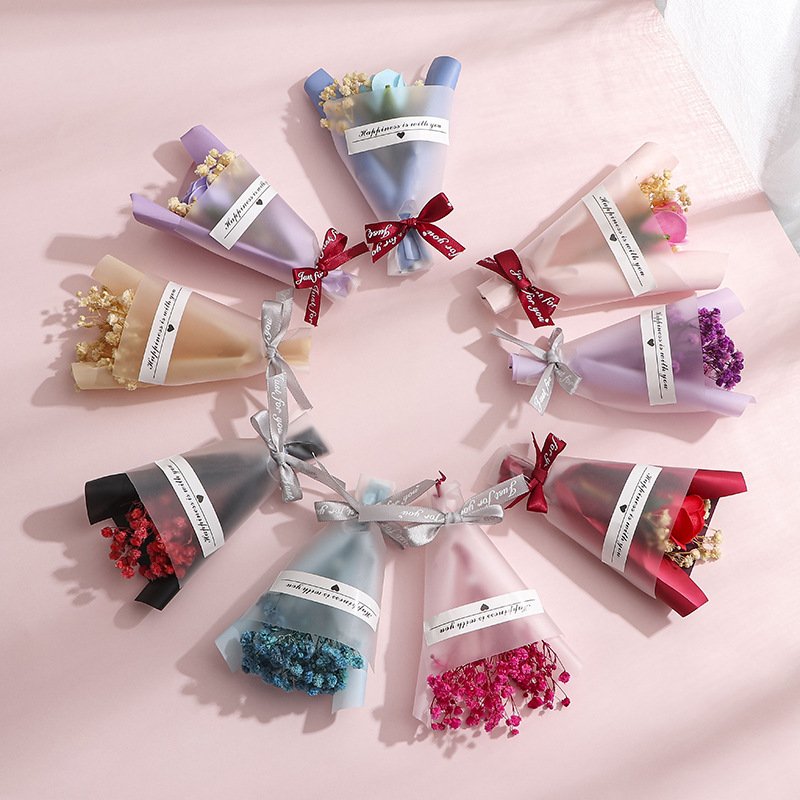 Christmas Mothers Day Gifts Mini Bouquet of Dried Flowers All The Sky Star Soap Flower for Women Girls