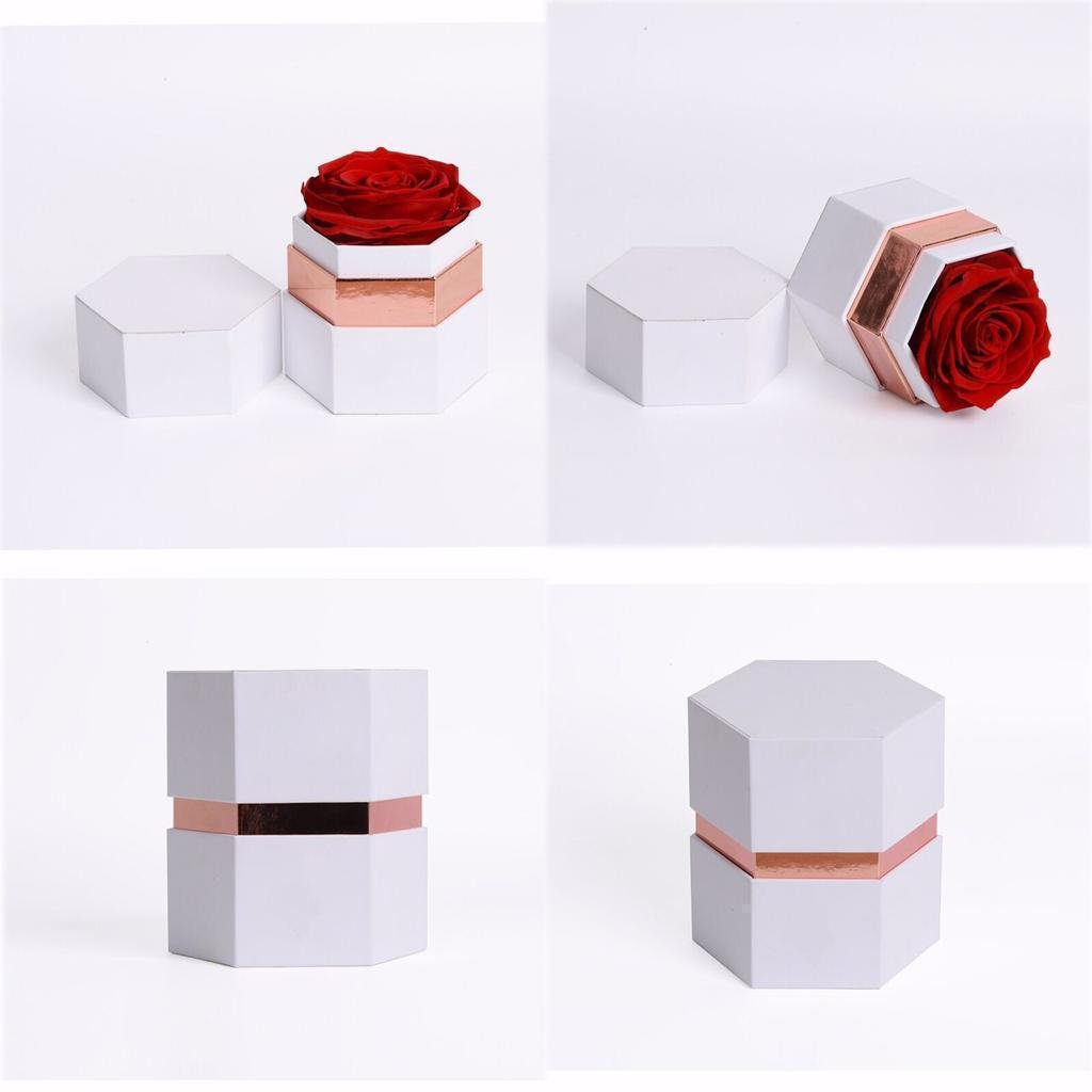Wholesale Valentine Day Gift Elegant Preserved Real Roses Series Infinity Shaped Flower Box