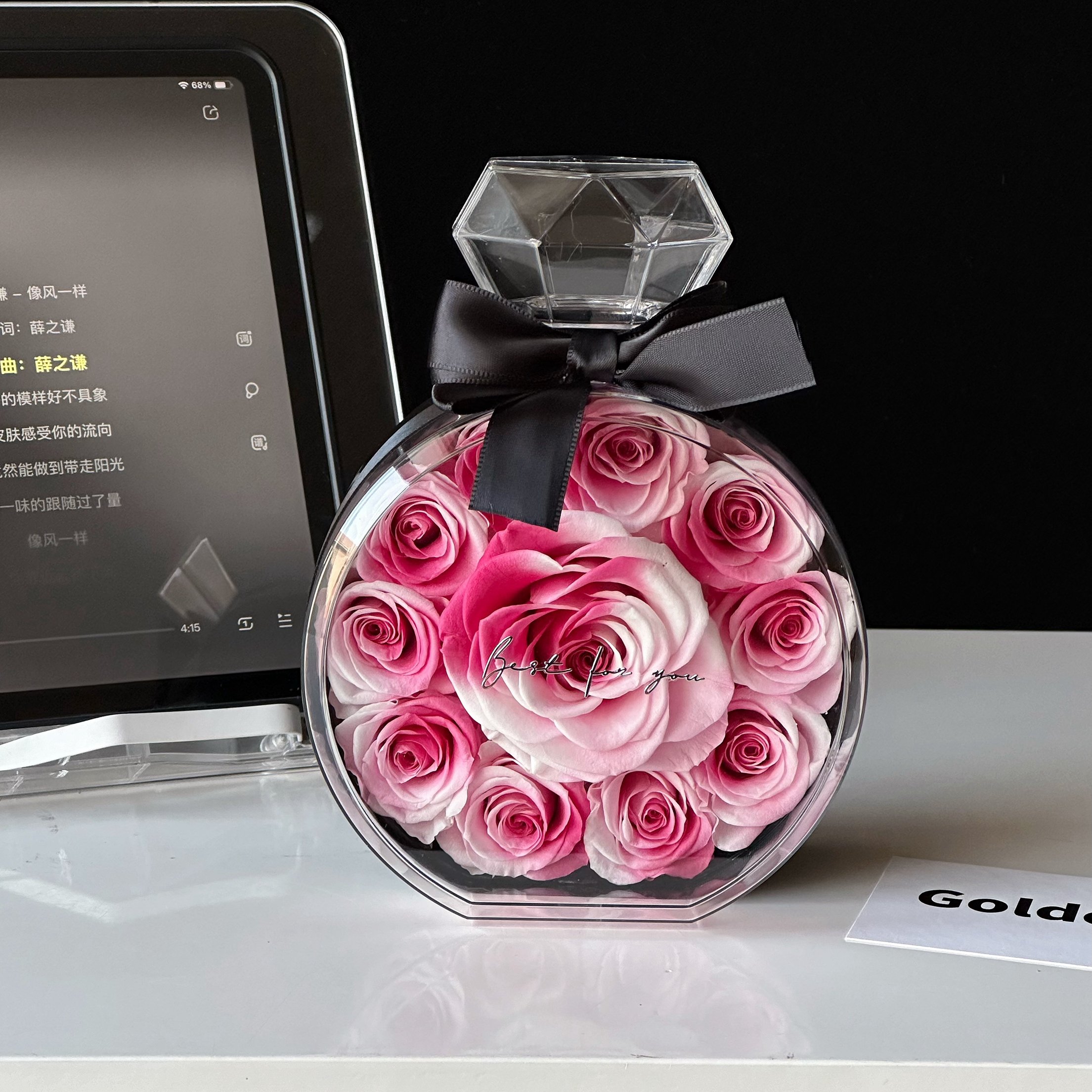 Perfume Bottle Style Big Rose Box Home Decoration Real natural Dried Roses Immortal preserved flowers eternal rose in Box