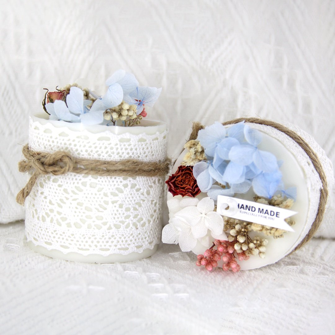 Custom popular luxury Cylindrical candle natural Cylinder Everlasting Flowers Scented Candles by handmade