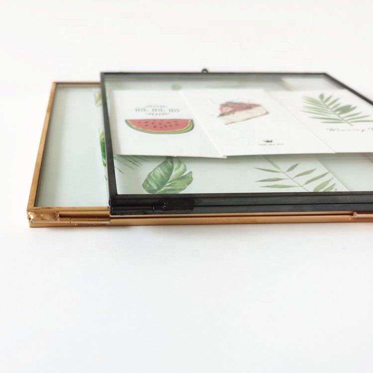 Vintage decor Gift Glass Desktop wedding souvenir hanging wall photo frame for holding pictures or dried flowers plants