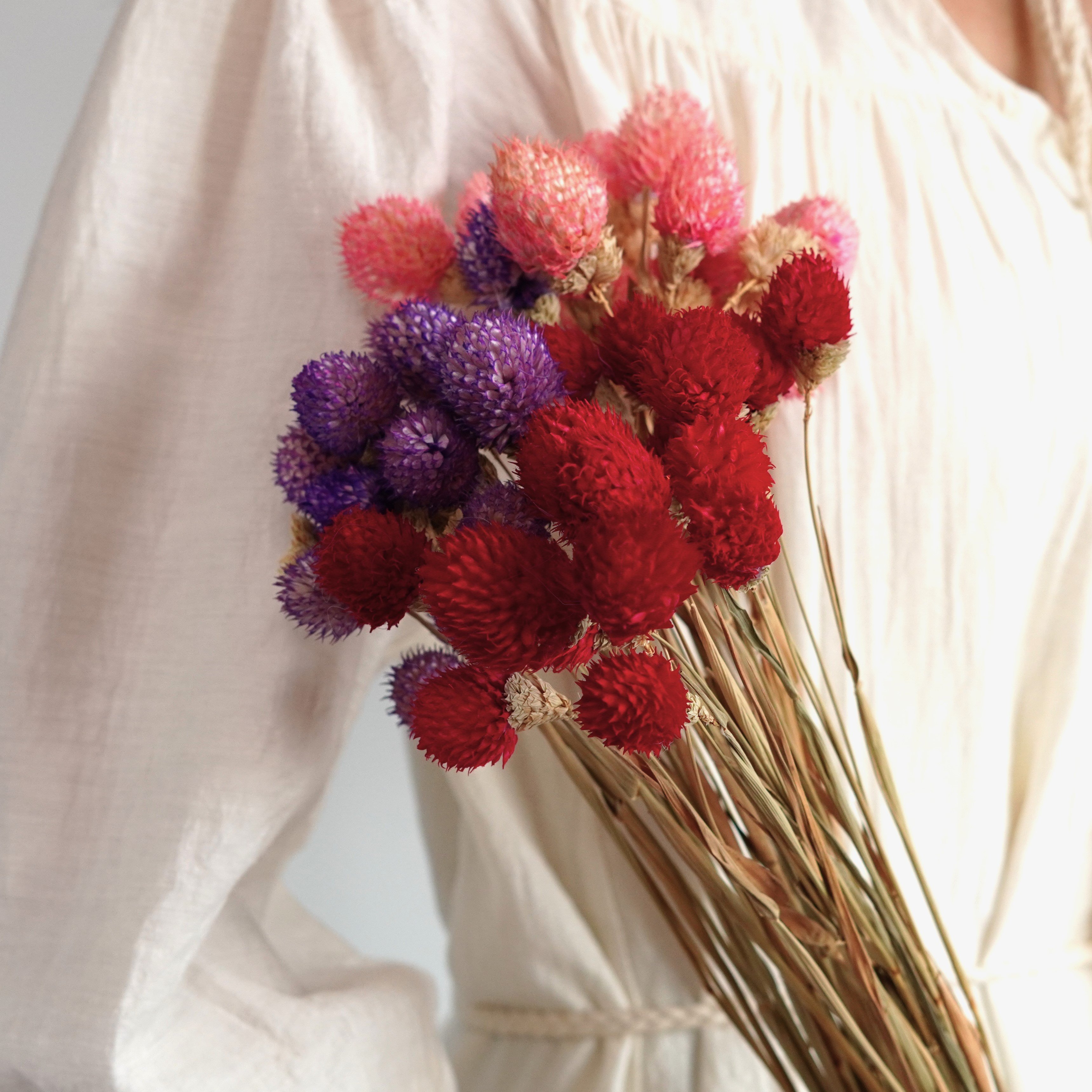 Handmade strawberry fruit with stems Home Wedding Decor High dried Flowers Colorful