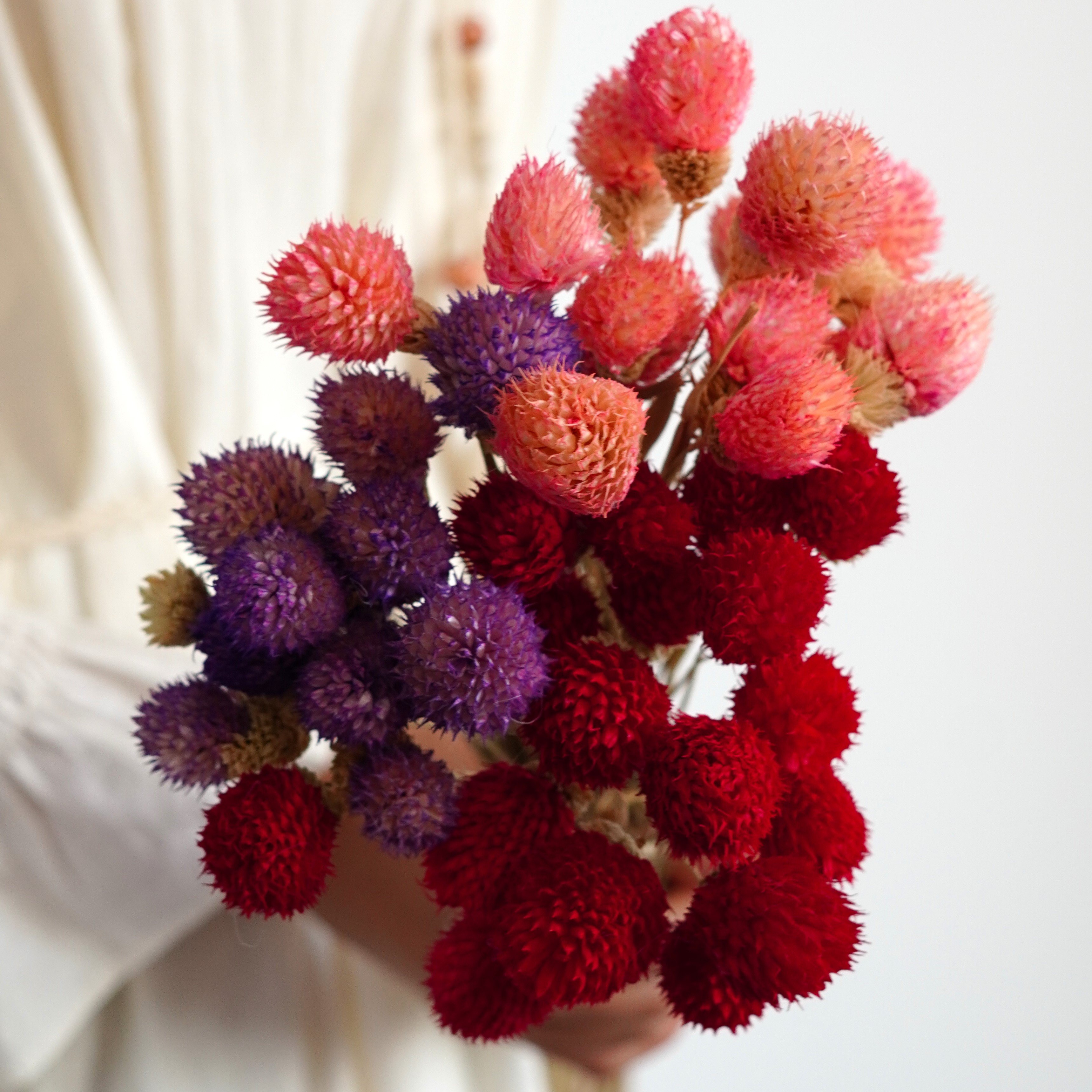 Handmade strawberry fruit with stems Home Wedding Decor High dried Flowers Colorful