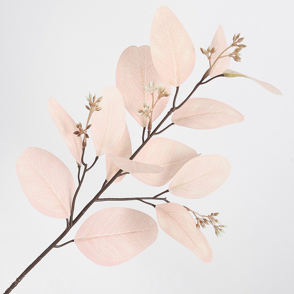 53CM single eucalyptus leaf artificial flower dried branch eucalyptus leaves with fruit living room decoration