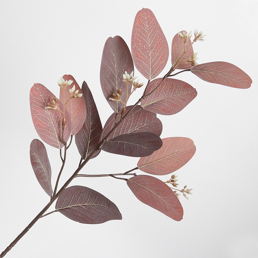 53CM single eucalyptus leaf artificial flower dried branch eucalyptus leaves with fruit living room decoration