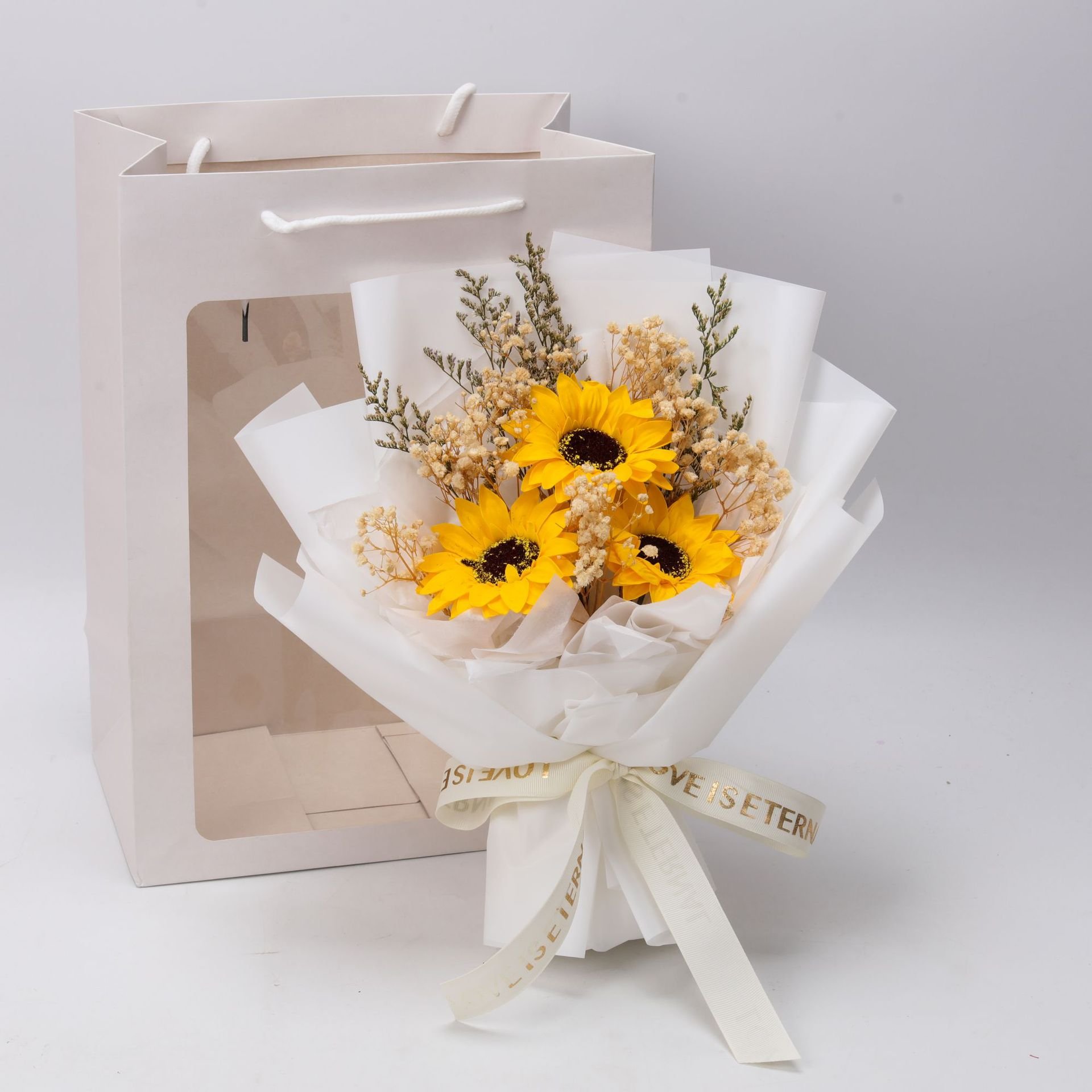 Preserved Flower Sunflower Bouquet Sun Flower Soap Flower Teacher's Day Gift Wholesale Florist