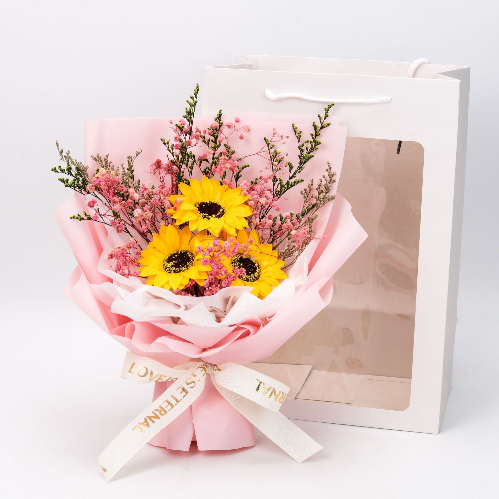 Preserved Flower Sunflower Bouquet Sun Flower Soap Flower Teacher's Day Gift Wholesale Florist