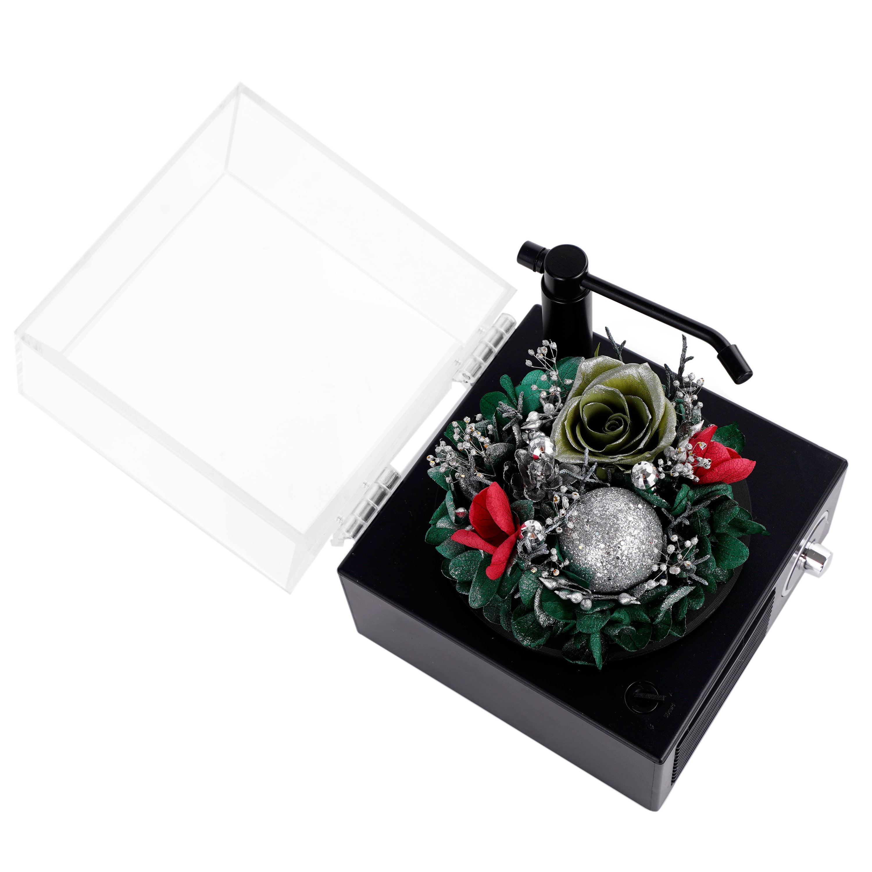 Christmas gifts Bluetooth speaker phonograph Valentines day dried forever immortal everlasting preserved rose Eternal flower