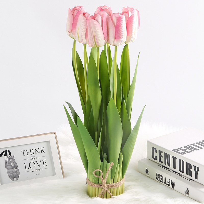 Hot Sale Lifelike Plastic Faux Tulip flowers Artificial flower Plant Decor In Bulk Unpotted For Decoration