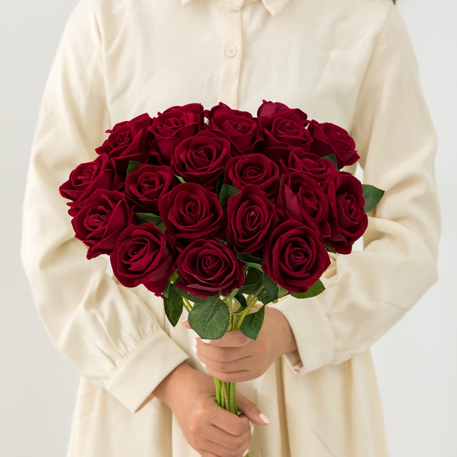 Wholesale Artificial Roses Silk Flowers Roses red single rose flowers for Home Wedding Decoration Party