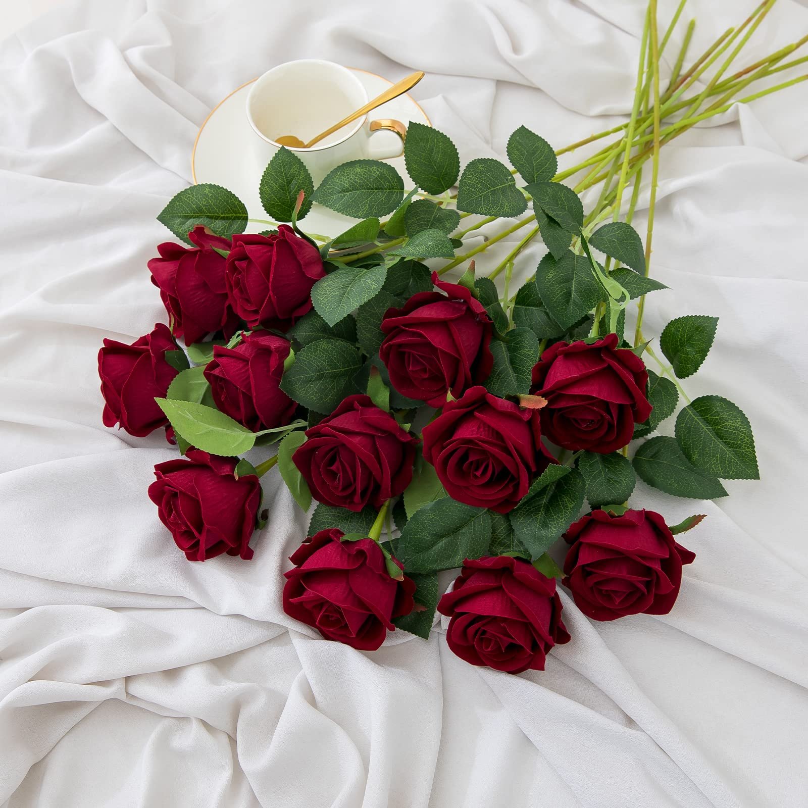 Wholesale Artificial Roses Silk Flowers Roses red single rose flowers for Home Wedding Decoration Party