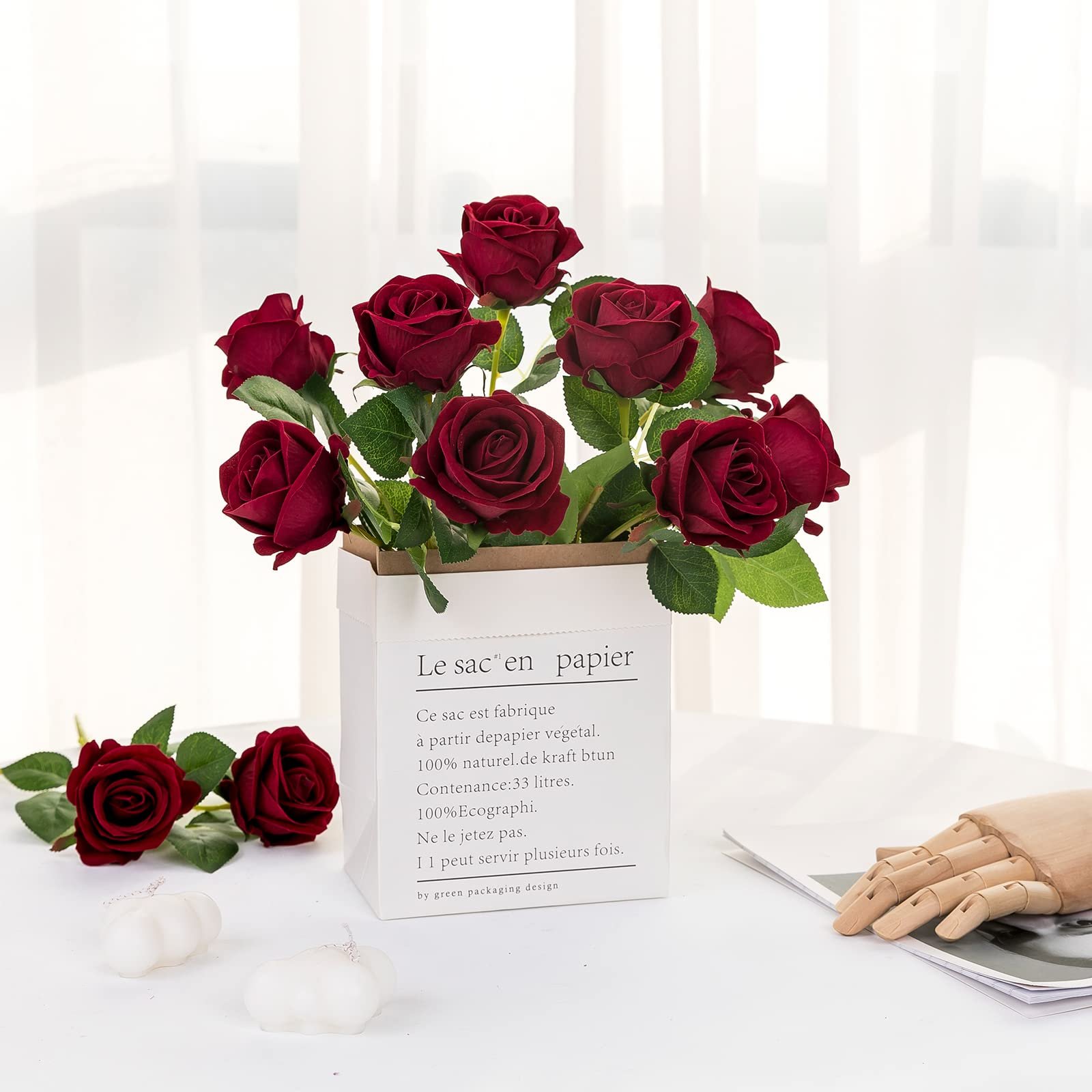 Wholesale Artificial Roses Silk Flowers Roses red single rose flowers for Home Wedding Decoration Party