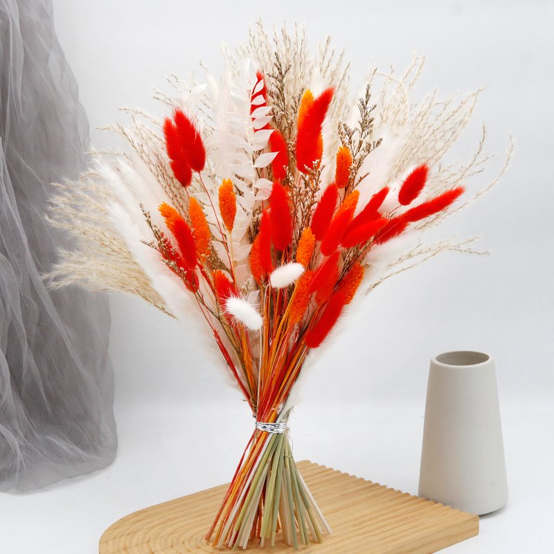 MCH-004 New Design handmade natural real dried golden pampas grass bouquet decoration of flowers mix