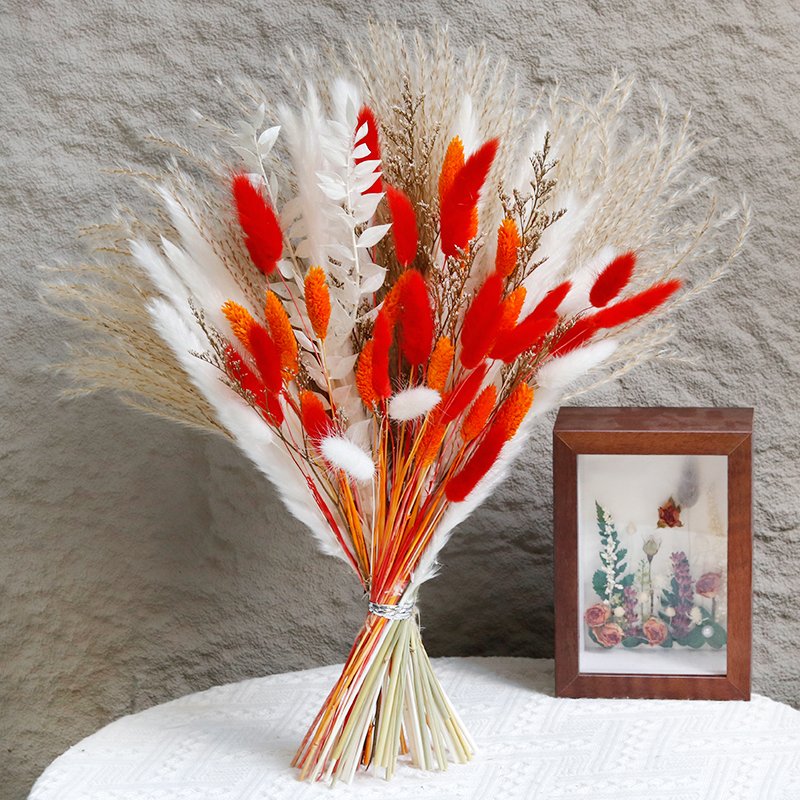 MCH-004 New Design handmade natural real dried golden pampas grass bouquet decoration of flowers mix